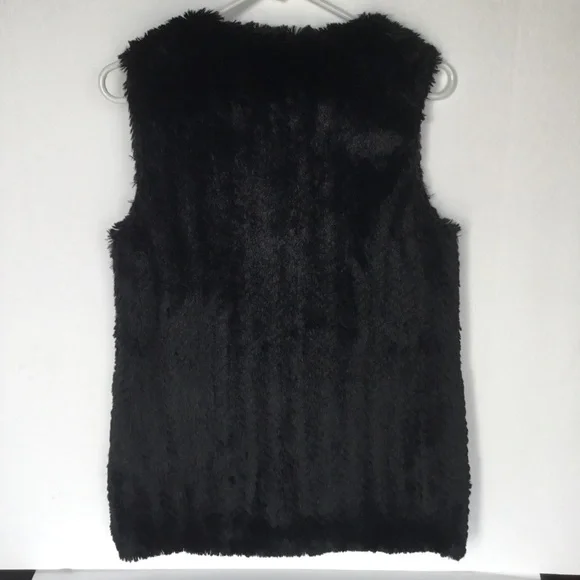 Betsey Johnson Black Faux Fur Vest Size Extra Small - Picture 2 of 6